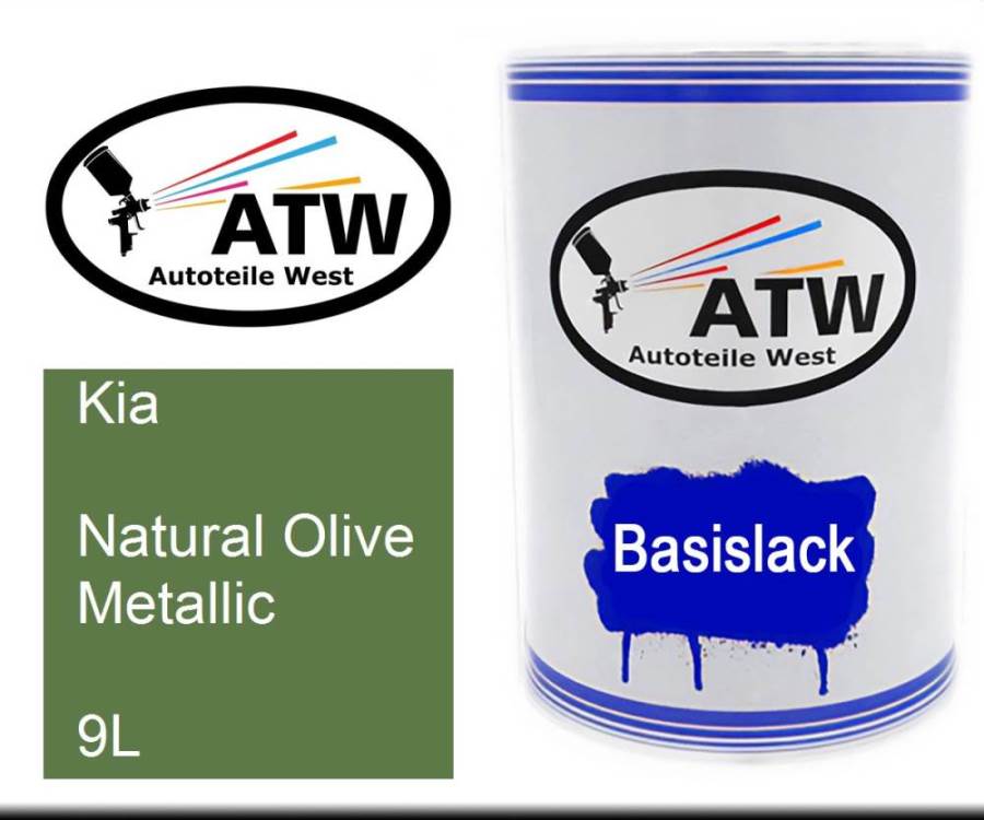 Kia, Natural Olive Metallic, 9L: 500ml Lackdose, von ATW Autoteile West.